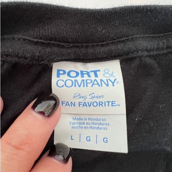 Port&Company Black Rocker George Washington Graphic Short Sleeve T-Shirt- M - Picture 4 of 9